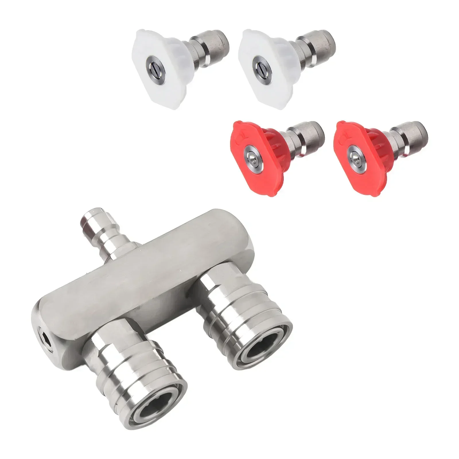 

High Pressure Washer Dual Nozzle 1/4 Inch Quick Connect 4000 PSI Pressure Washer Nozzle With 4 Nozzle Tips Set