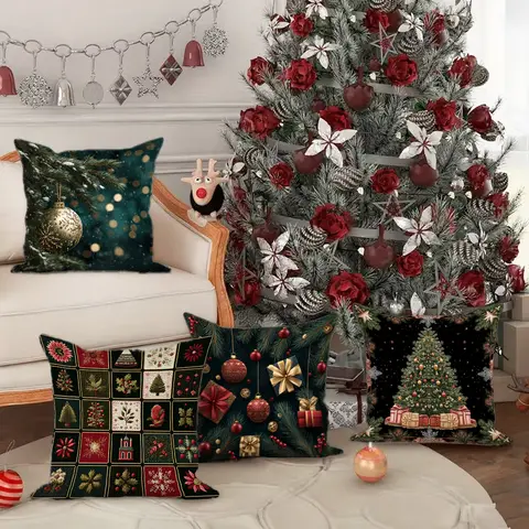 Fundas de almohada con temática navideña para el hogar, adecuadas para sofá, coche, dormitorio, funda de cojín decorativa