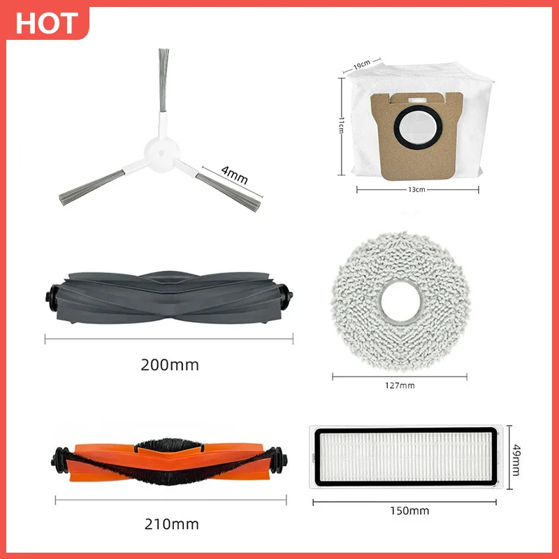 For Xiaomi Mijia Omni B116 /B101CN Main Side Brush Filter Mop Dust Bag Dreame L10s Ultra/L10 Ultra/L10S Pro Parts Accessories