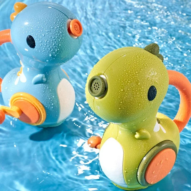 Manual Spray Water Baby Dinosaur Baby Bath Toys Wind Up Swim Play Toy For Over 18 Months Kids