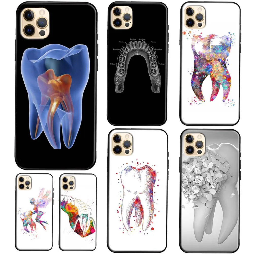 The Dentist Tooth Phone Case For iPhone 13 12 11 14 Pro Max Mini XS X XR 6S 7 8 Plus SE 2020 Soft Cover Case