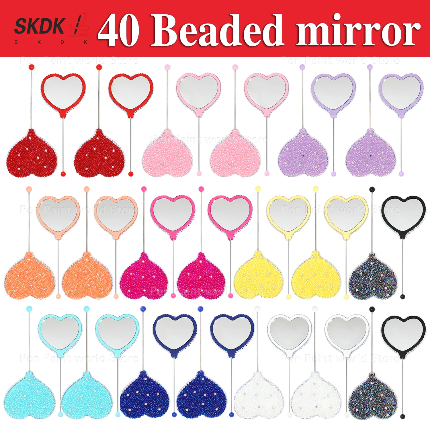 

40Pcs Makeup Mirror - Handheld DIY Compact Mirror Simple Fashion Cosmetic Tool (Bookmark Gift Idea)