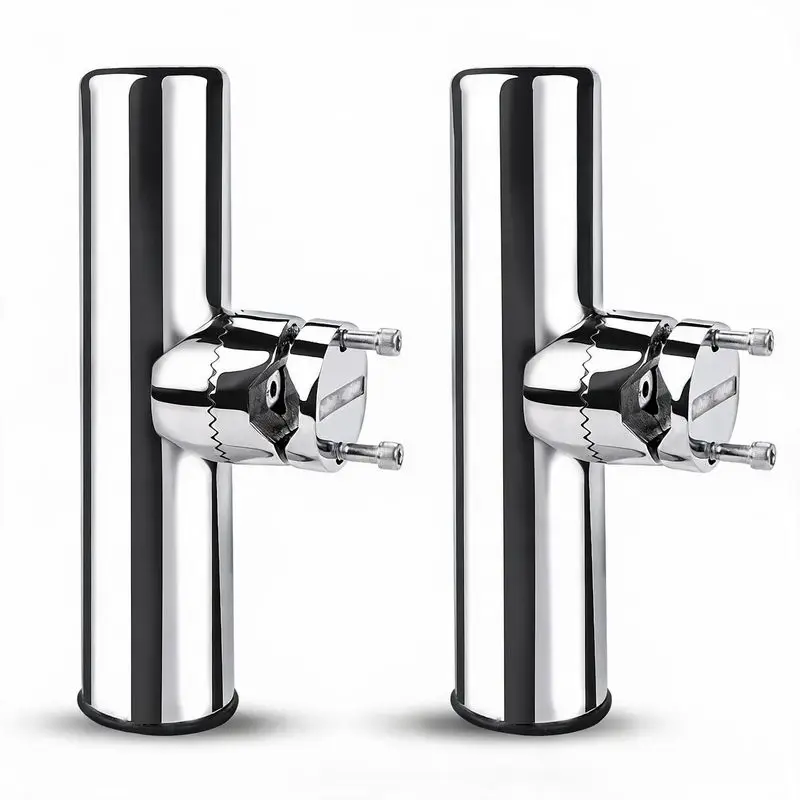 Boat Fishing Rod Holder 304 Stainless Steel Clamp On Rail Mount Adjustable Yacht Marine Tackle Hardware Gasket