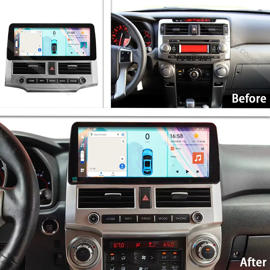 12.3INCH Touchscreen For Toyota 4Runner 2010-2019 Video Play Radio Gps Navigation Android12 8-core 8+256G 1920*720 carplay GPS