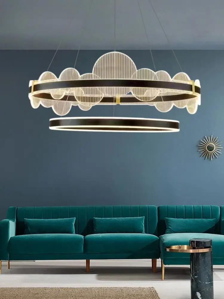 Modern Circular Ring Pendant Light LED Chandelier Ceiling Lamps Lustre Hanging Lighting Fixture Luminaire Living Room Decoration