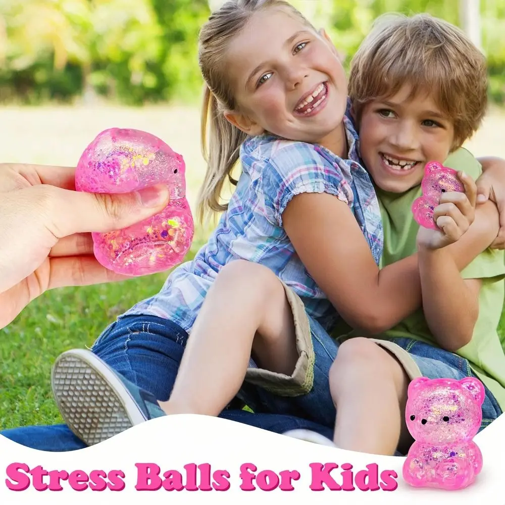 Hot Gummy Bear Bear Squishy Fidget Toys Cute Funny Sugar Stress Ball Sensory Toys Soft Squishy Ball for Adults