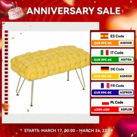 HOMCOM bench bed foot with Metal legs and padded seat