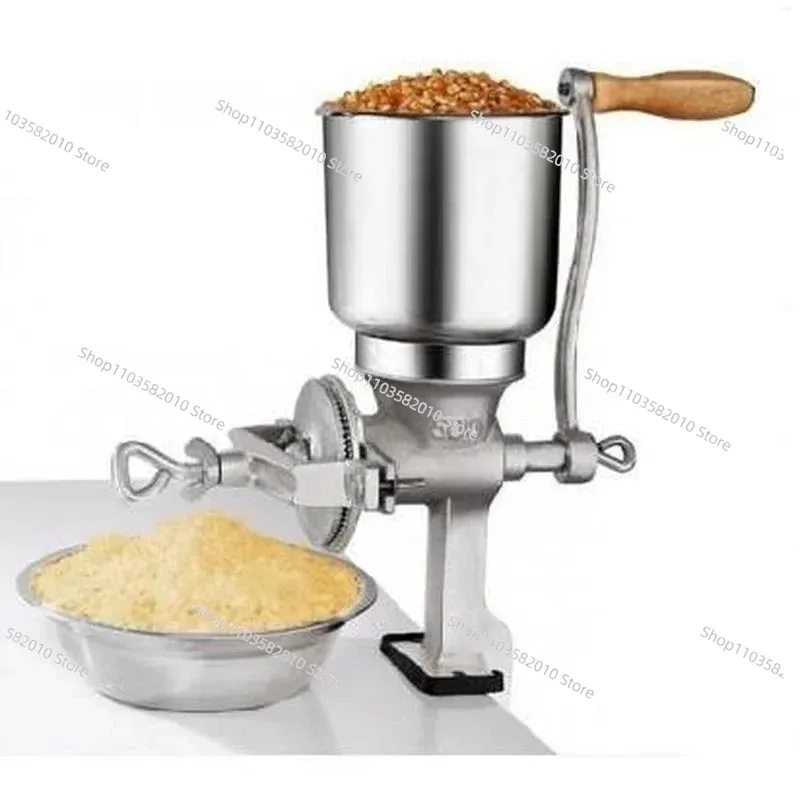 Manual Stainless Steel Grain Grinder, Hand Crank Coffee Corn Mill for Household Food Processing
