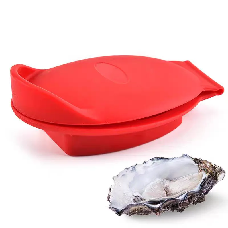 1pc Silicone Oyster Shucker with Hand Clip for Hand Protection Seafood Shellfish Opener Tool Kitchen Utensil
