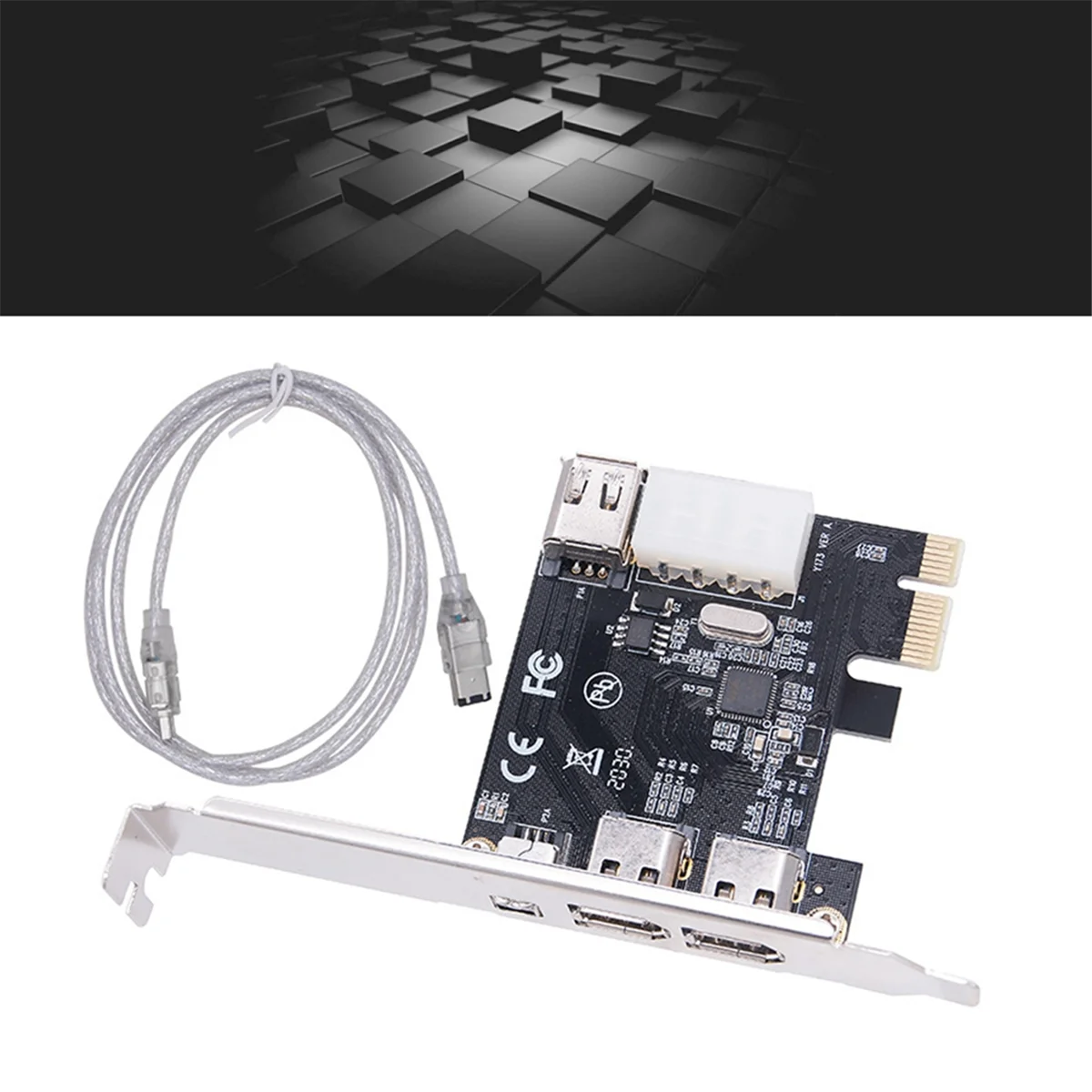 PCI-E 1X 1394 Tarjeta de captura de vídeo DV HD de 4 puertos Tarjeta Firewire 800/400/200/100Mbps compatible con intercambio en caliente para escritorio