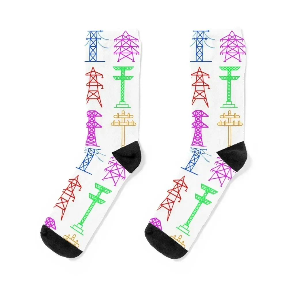 Electricity transmission towers Socks New year's fashionable hiphop compression Socks Male Women's