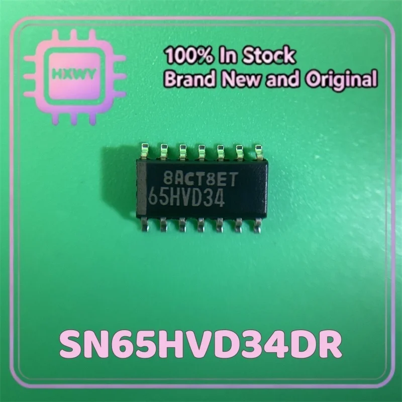 (10/50 Pieces) SN65HVD34DR 65HVD34 SOP14 RS485 Transceiver Factory Wholesale Cheap IC Chip Fast Shipping