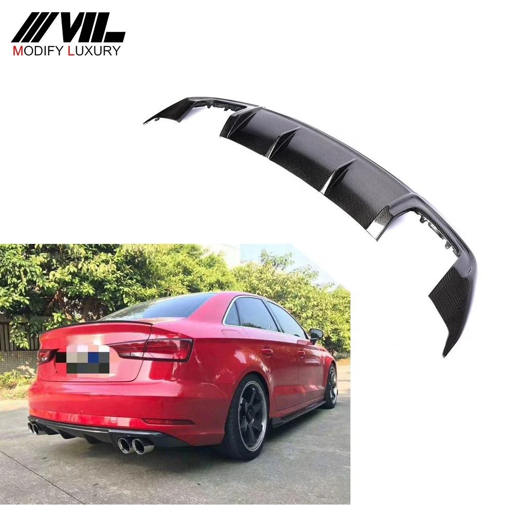 

Suitable for The A3 carbon fiber rear diffuser is Suitable for the 4-door Audi A3 standard sedan from 2017 to 2019