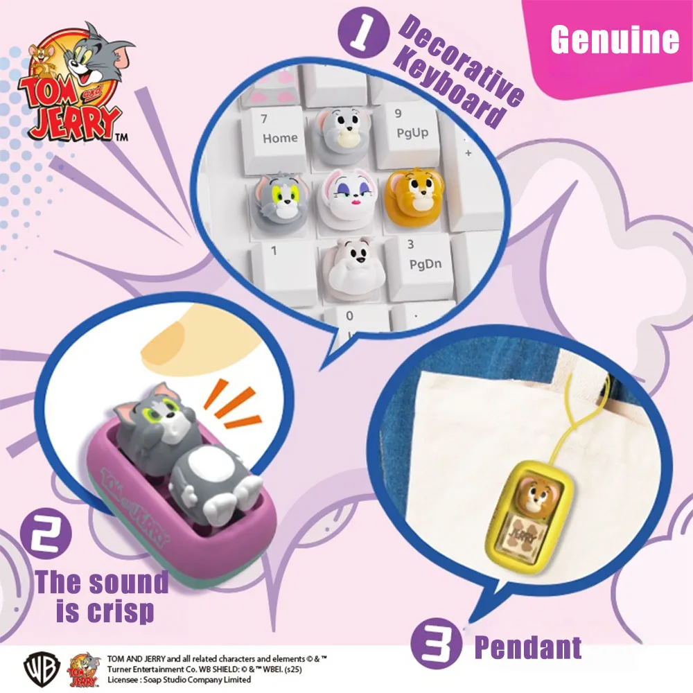 Genuine Tom and Jerry Keycap Cat Mouse Mechanical Keyboard Custom ESC Cap Keyboard Bag Ornaments Decorations Girls Gifts - Detail 1
