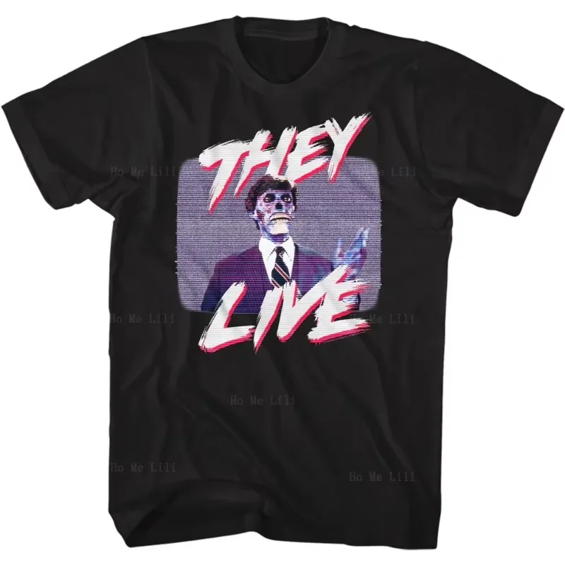 They Live Politicians Speech T-shirt de luxe 100% coton avec graphiques personnalisés à manches courtes