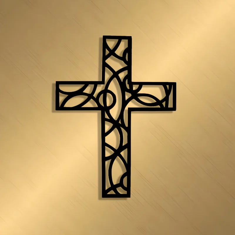 1pc Celtic Cross Metal Wall Art, Religious Wall Decor for Home Church Office