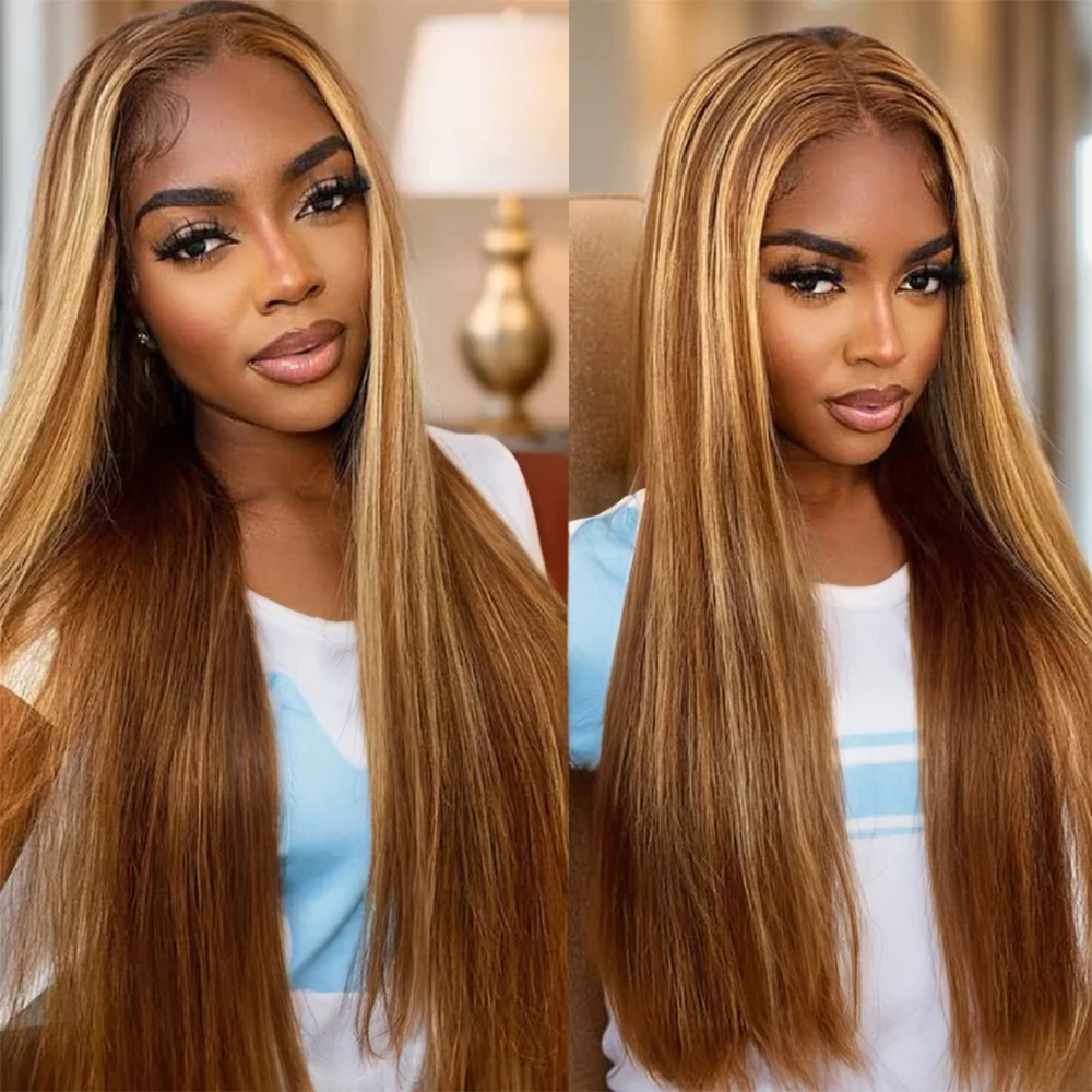 

Ombre Honey Blonde Colored Bone Straight Wig 13x6 Highlight Lace Front Human Hair Wig 13x4 Lace Frontal Brazilian Wigs For Women