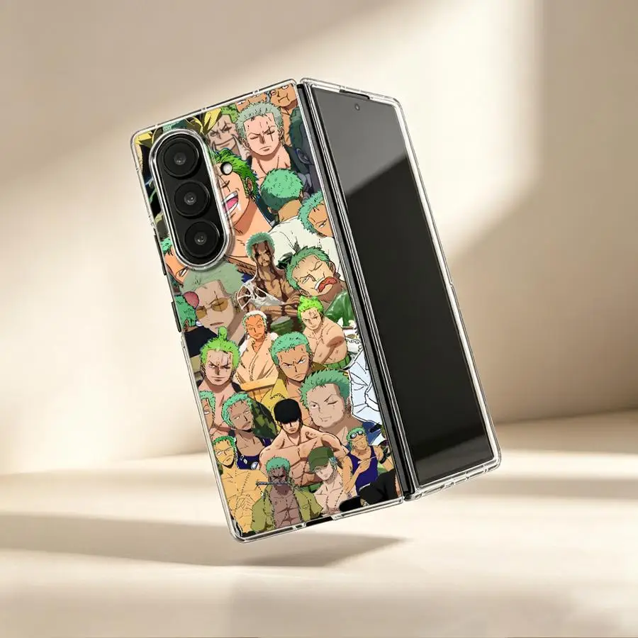 Anime Zoro Transparent Soft Phone Cover Case for Samsung Galaxy ZFold5 ZFold7 Z Fold 7 6 5 4 3 ZFold6 ZFold4 ZFold3