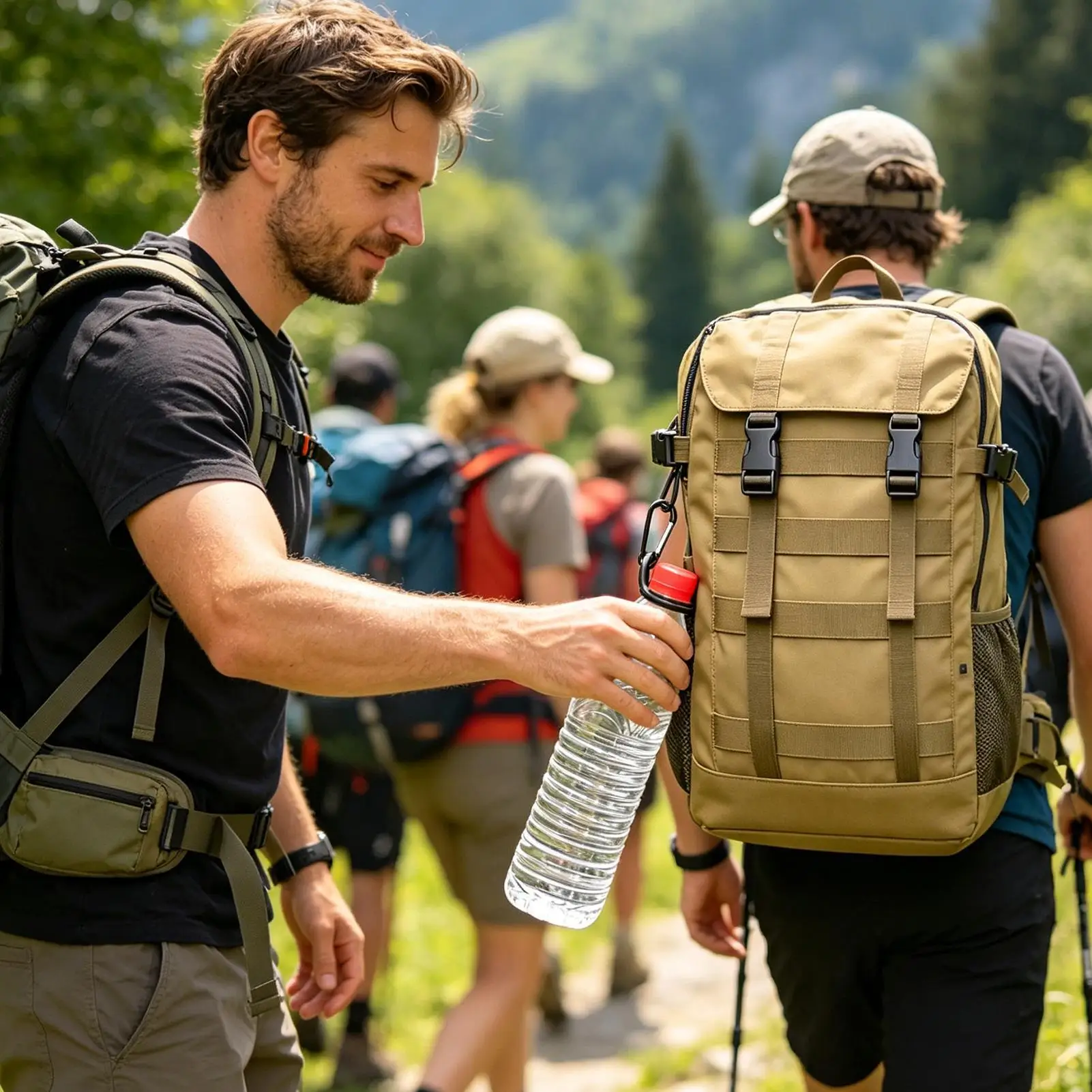 Water Bottle Carabiner Clip Secure Carabiner Silicone Hanger Silicone Water Bottle Holder For Outdoor Hiking Cycling Traveling