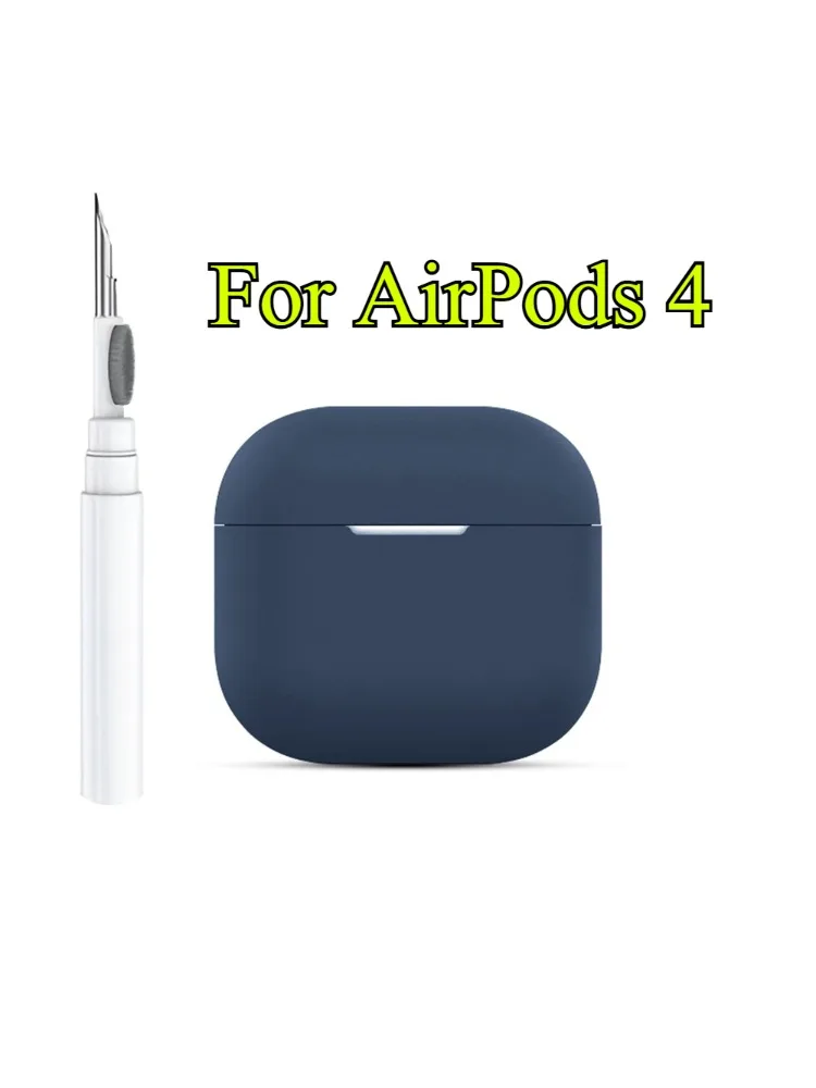 Étui pour AirPods 4 4ème génération ANC, étui pour écouteurs Bluetooth sans fil, Coque en Silicone pour AirPods 4 avec Kit de nettoyage