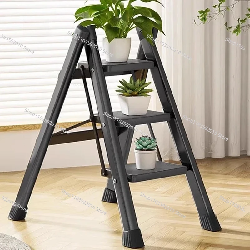 Nordic Thickened Folding Herringbone Ladder, Multifunctional Telescopic Step Stairs for Indoor Kitchen Home