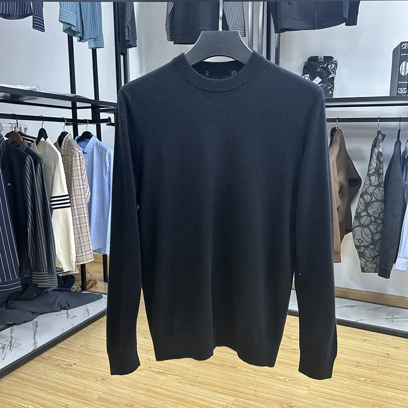 

Faionable Knitted Sweater Casual round Ne Label Removed Men's Clothing Classic H-Brand Letter Pattern Splicing Design