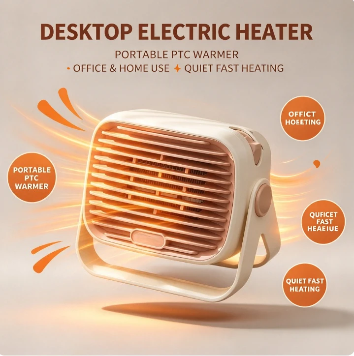 Mini Desktop Heater Portable Electric Warmer Office Under Desk Small Space Heater Baby Diaper Changing Ceramic Fan Heater Fast