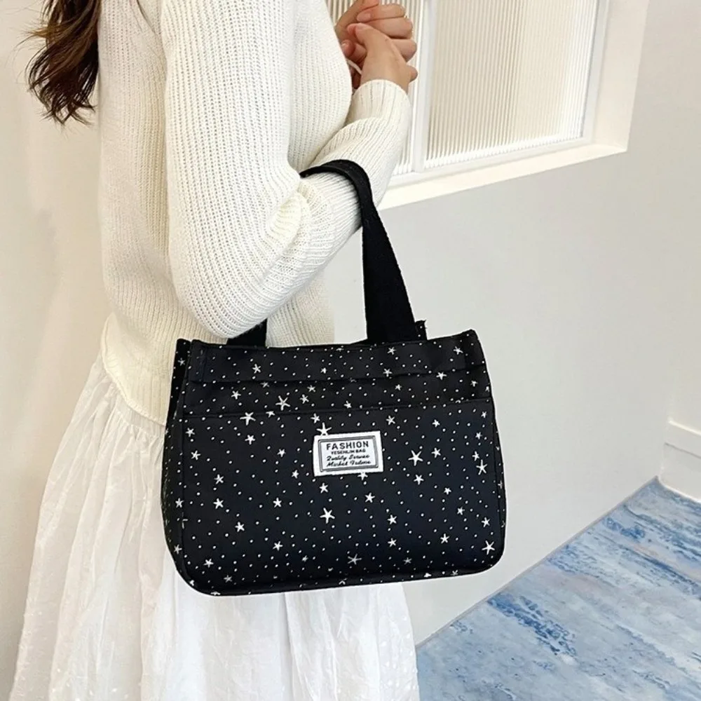 Fashion Large Capacity Lunch Bag Thickened Portable Commute Bag Shining Stars Casual Picnic Bag Picnic