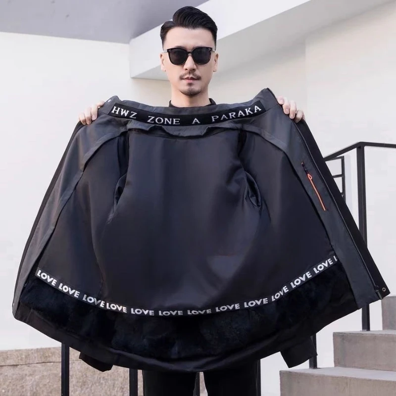 Men's Autumn Spring Top Coat Thickened Detachable New Simple Comfortable Loose Casual Design Fashion Soft Niche Versatile Skinny