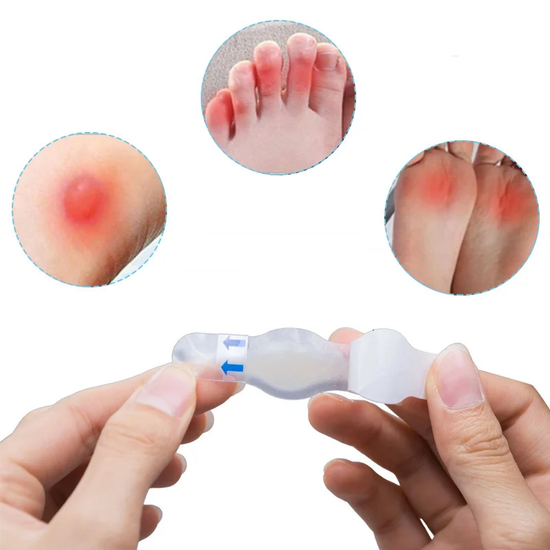 Hidrocolóide Gel Heel Pads para os pés, bolhas macias, blisters, calos, fricção, alívio da dor, patch cuidado auto-adesivo, 5pcs