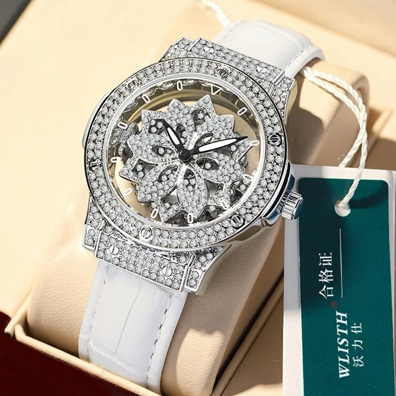 

Women's Pentagram Watch - Large Dial Waterproof Watch, Rotating Snowflake Skeleton Ladies Watch