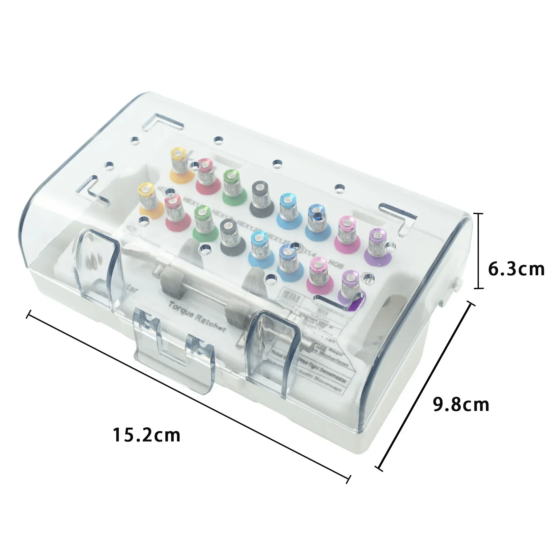 

TOMENTY 16Pcs High Quality Dental Implant Screw Driver Colorful Torque Wrench Ratchet 10-70NCM with Drivers Wrench Kit