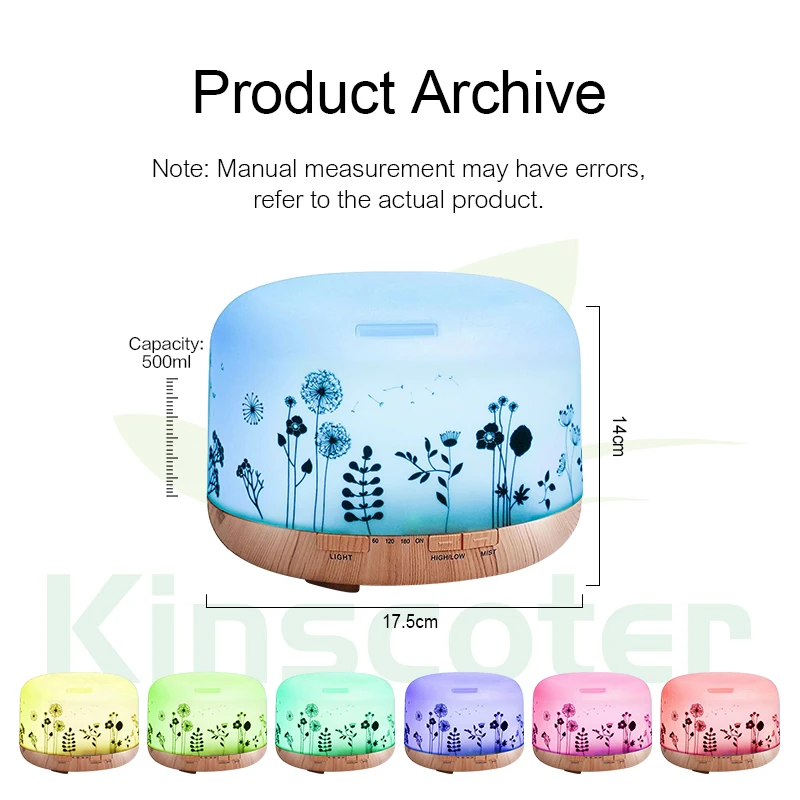 500Ml น้ำมันหอมระเหย Essential น้ำมันเครื่องพ่นอโรมากลิ่น Air Humidifier สำหรับ SPA Home โรงแรม