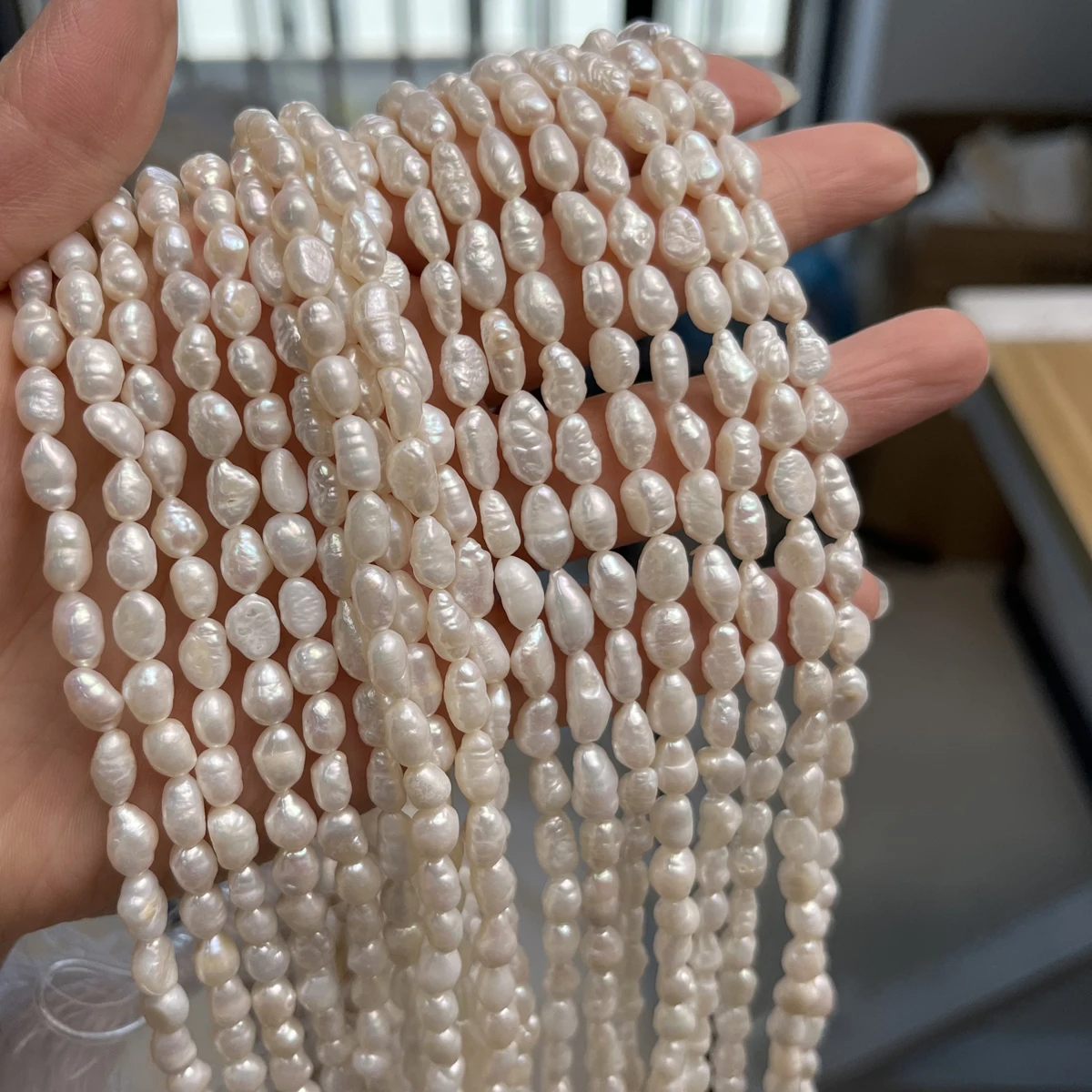 Grade A 5-6mm Irregular Natural Freshwater Pearl Semi-finished Beads for DIY Necklace Bracelet Jewelry Making