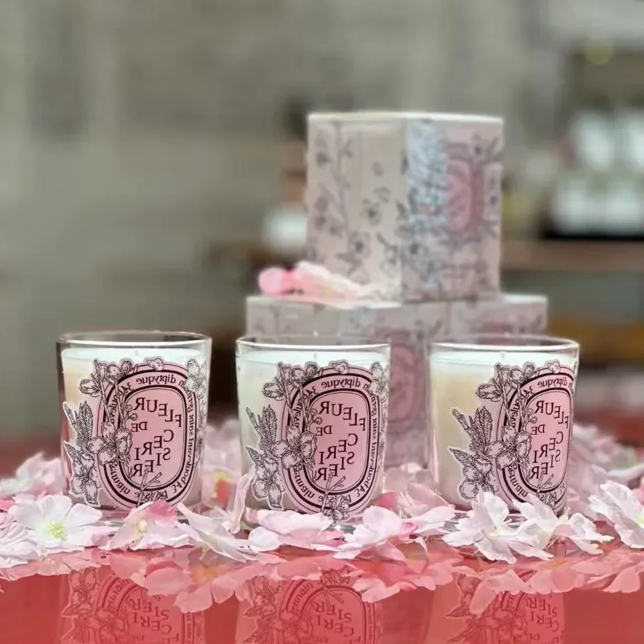 Romantic Limited Diptyques Candles Sakura Scented Fragrance Candle Light Gift High Quality Aromatherapy Perfume Aroma Home Decor