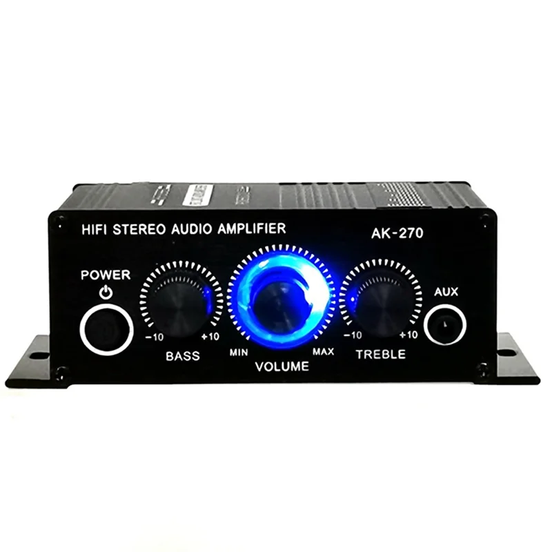 AK-270 AK270 12V Mini HIFI Power Amplifier Audio Home Car Theater Amplifier 2 Channel Amplifier USB/SD AUX Input
