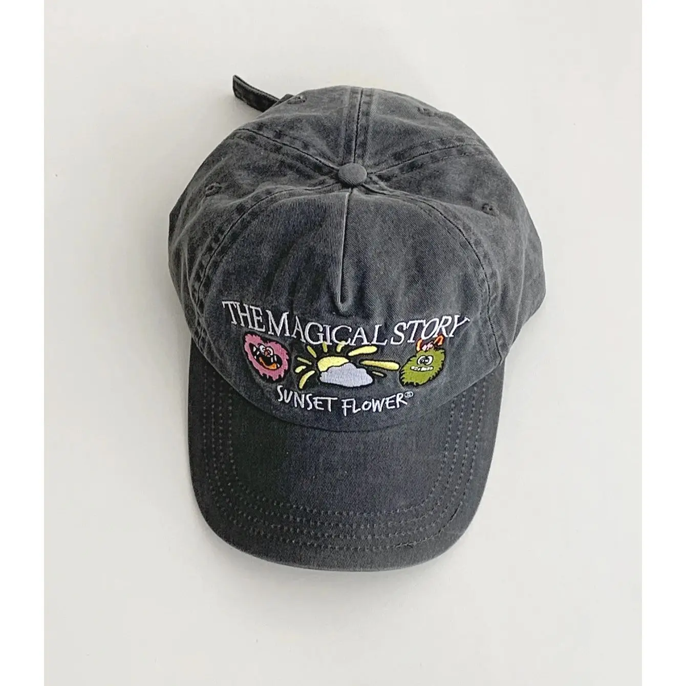 Женская фуражка с мультяшной вышивкой, стираная и потертая, новый летний стиль, большая окружность головы, глубокая бейсболка