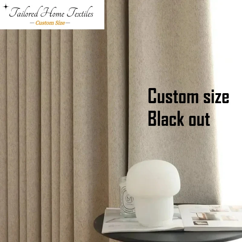 

Mousse Blackout Cream Antique Style Chenille Cotton and Linen Curtains for Living Room Bedroom Premium Feeling Curtains Custom