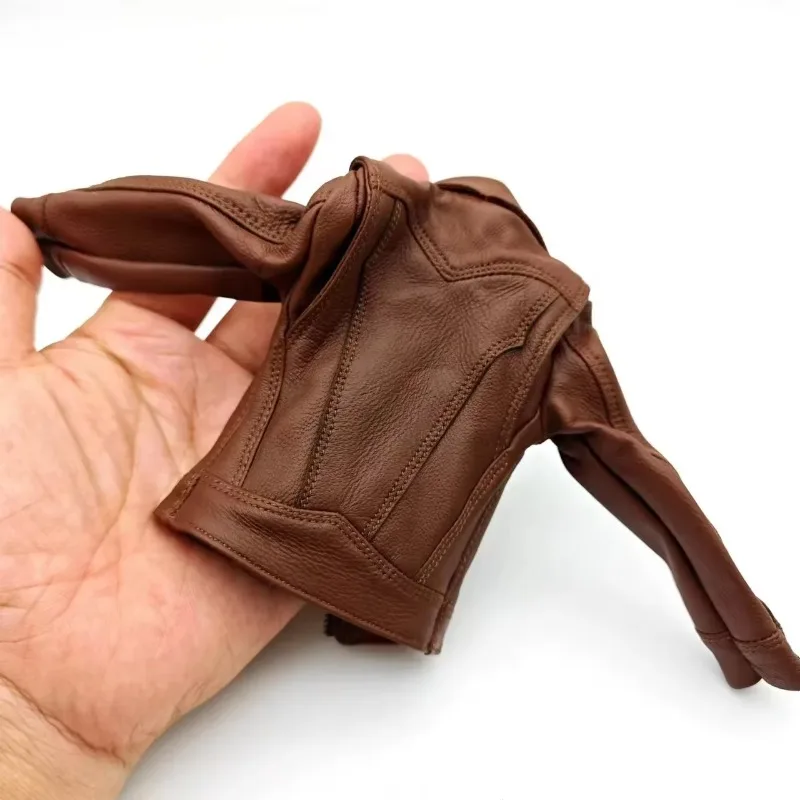 Moda 1/6 Bilancia Moda Maschile Marrone Pu Giacca di Pelle Cappotto Modello di Vestiti per 12 "Action Figure Body Doll