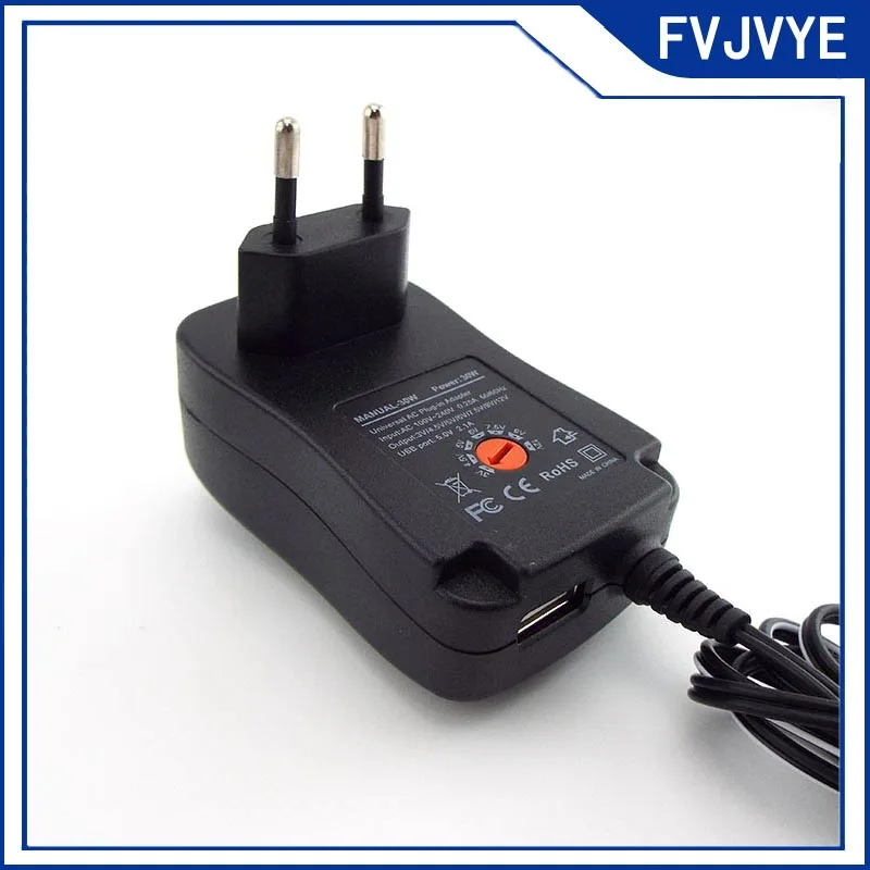 3V 4.5V 5V 6V 7.5V 9V 12V 2A 2.1A AC/DC Adapter Power Supply Plug Universal Adjustable Adaptor Charger For LED Light Strip A5