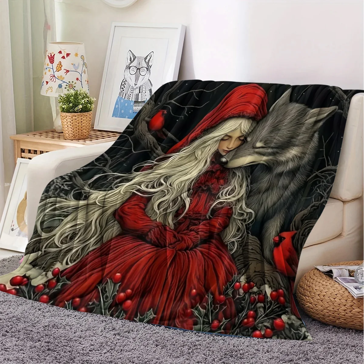 Flannel Throw Blanket with 