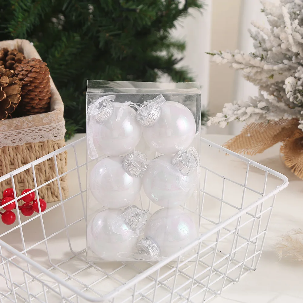 ลูกคริสมาสต์หลากสีอุปกรณ์การตกแต่งบ้านคริสมาสต์บอลพลาสติกแวววาวสำหรับแขวนต้นคริสต์มาส