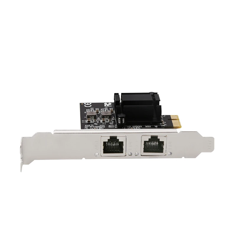 Dual Port 2.5Gbps PCIe server Card 2 port 10/100/1000M/2.5G RJ45 Ethernet Network Adapter Card with Realtek/RT8125B