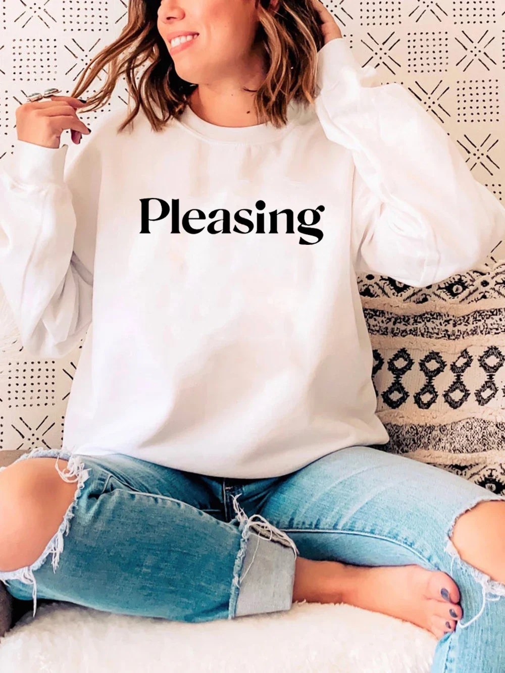 Pleasing Crewneck Sweatshirt HS Pleasing Sweatshirt TPWK Pleasing Hoodie Unisex Crewneck Sweatshirt Long Sleeve Pullovers Tops