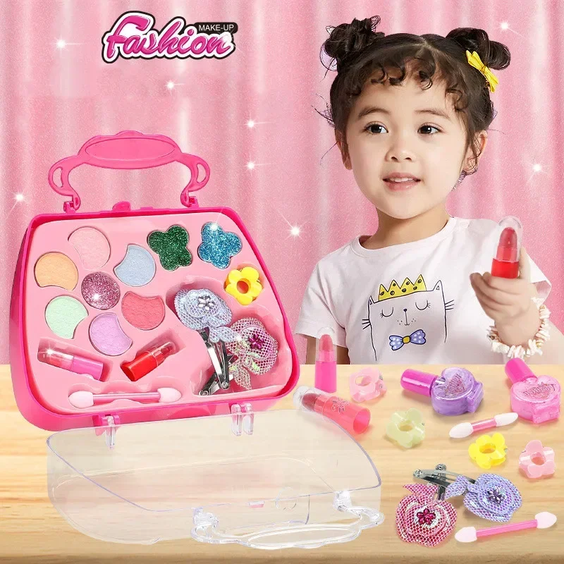 Pretend Play Kit Toys Girls Makeup Tools Set Simulation Lipstick And Eye Shadow For Kids Girls' Christmas Birthday Gift