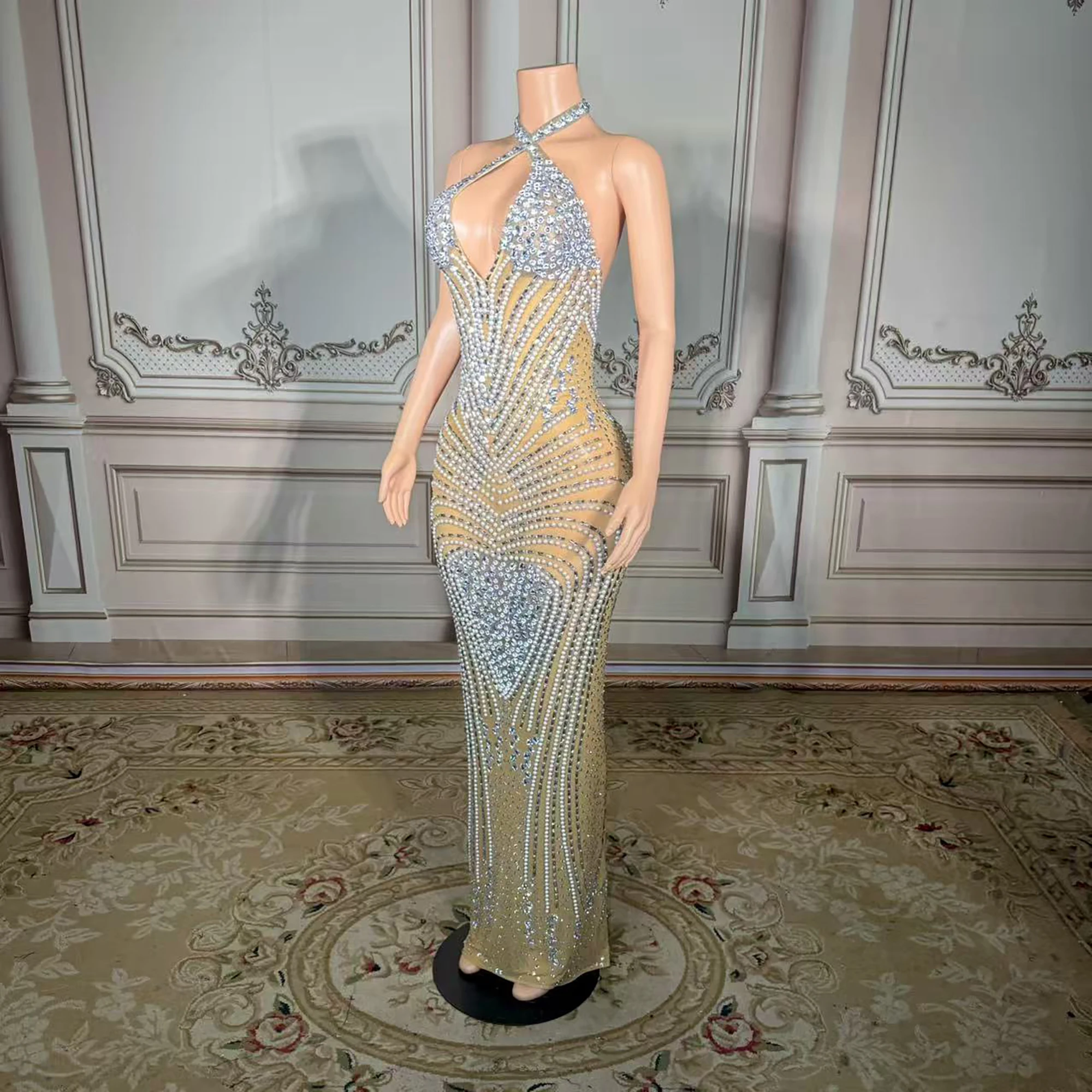 ZD Personalizado Lindo Cristal Vestidos de Baile Elegante Lantejoulas Renda Frisada Vestido de Noite Sem Mangas Vestido de Festa de Celebridade