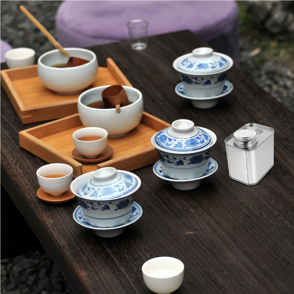 2Pcs Tinplate Coffee Bean Jar Simple Design Practical Use for Kitchen Dining Table Coffee Bean Container