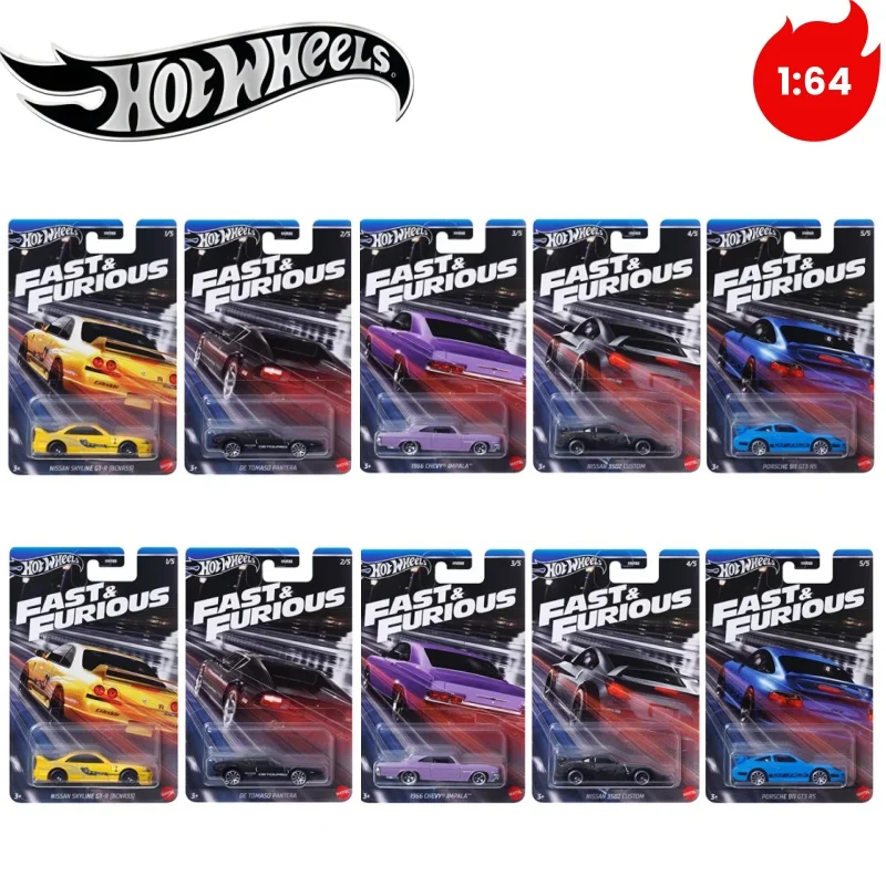 New Hot Wheels Fast & Furious Themed Unopened 2024 1/64 Diecast Vehicle Model Cars Complete Set of 5 Pcs, Ship Now