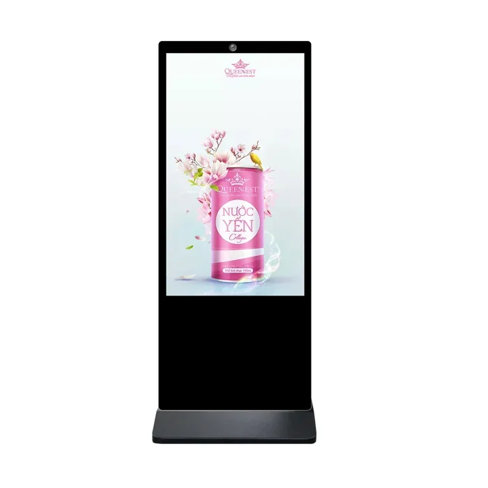 

2026 Manufacturing White 43 Inch HD All In One Touchscreen Totem With Webcam Camera For Malls Bank Hotel
