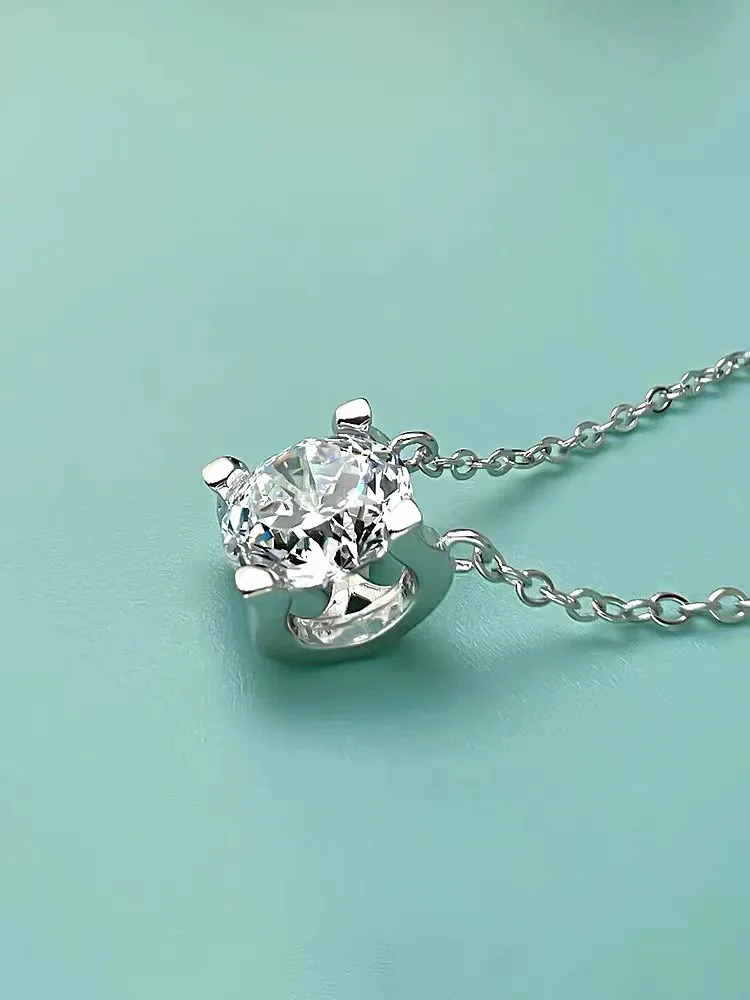 2023 new s925 silver cow head support 8.0mm high carbon diamond simple fashion versatile necklace woman